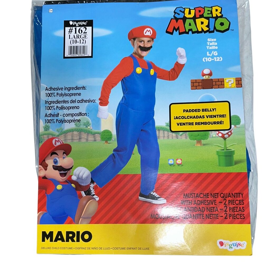 Super Mario deluxe child halloween costume Size 10-12